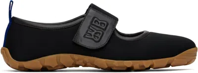 Wales Bonner Black Mary Jane Flat Sneakers