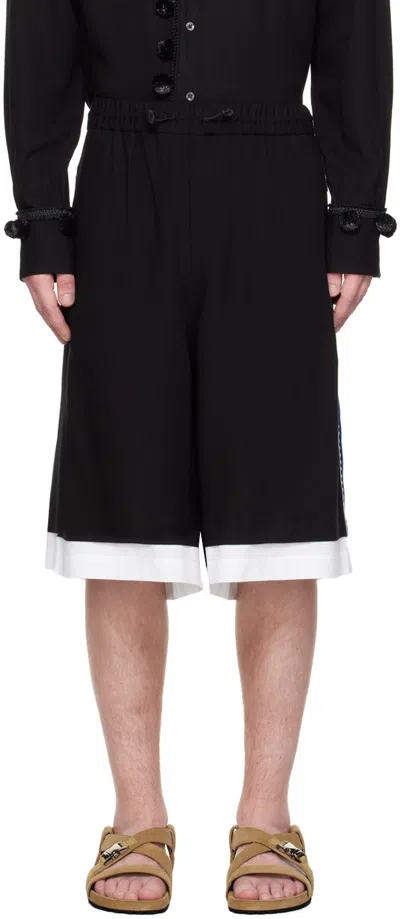 Wales Bonner Revelation Overlay Effect Bermuda Short In Black