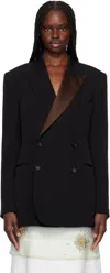 Wales Bonner Black Rise Tuxedo Blazer In Black