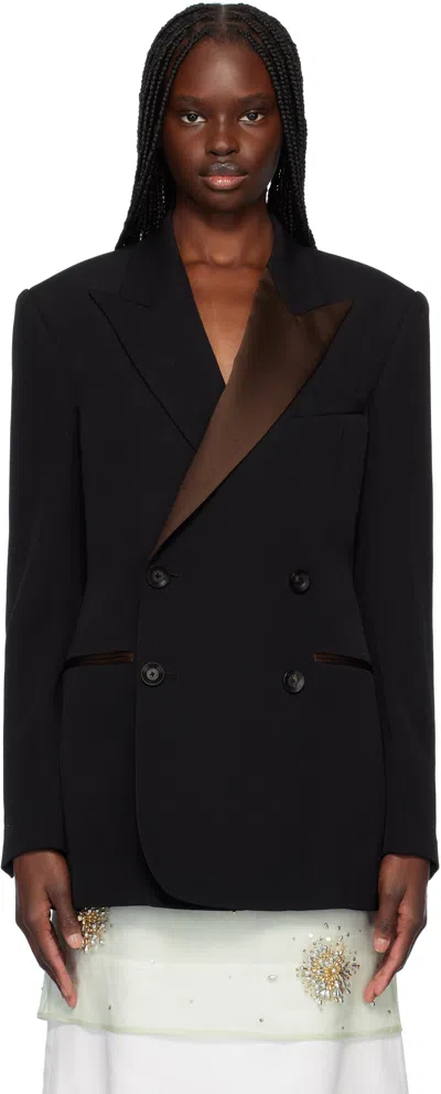 Wales Bonner Black Rise Tuxedo Blazer