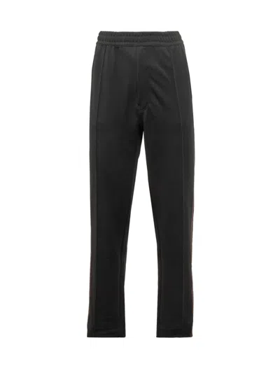 Wales Bonner Logo-embroidered Side-stripe Track Pants In Black