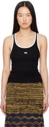 Wales Bonner Round Neck Sleeveless Vest In Black