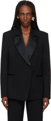 Wales Bonner Harmony Wool Gabardine Blazer In Black