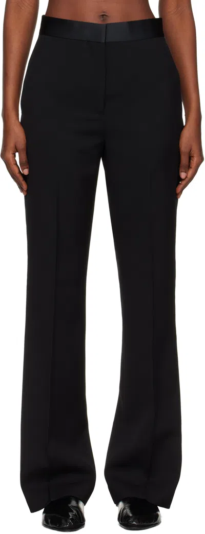 Wales Bonner Coltrane Wool And Cotton-blend Drill Flared Pants In Black