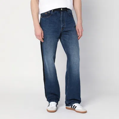 Wales Bonner Trousers Faded Denim Side Stripes In Blue