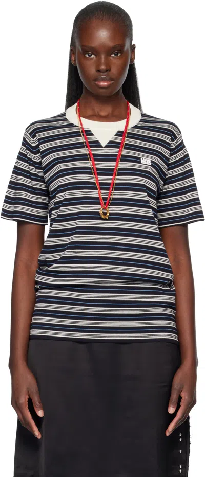 Wales Bonner Blue & Off-white John Smedley Edition Song T-shirt