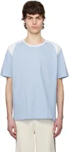 Wales Bonner Blue Dub T-shirt In White/light Blue