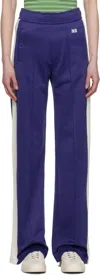 Wales Bonner Mantra Panelled Jersey Track Pants In Navy / Natural