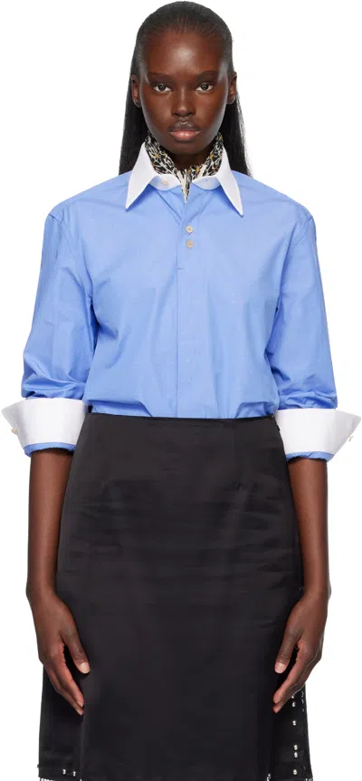 Wales Bonner Blue Portrait Shirt