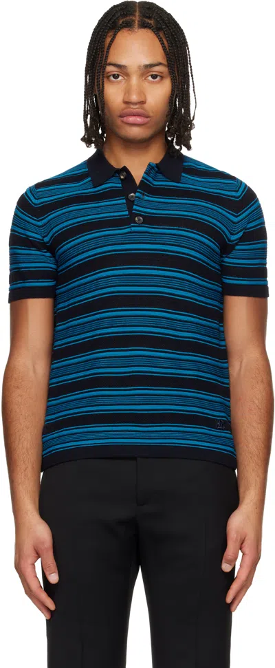 Wales Bonner Blue 'the Dawn Knit' Polo