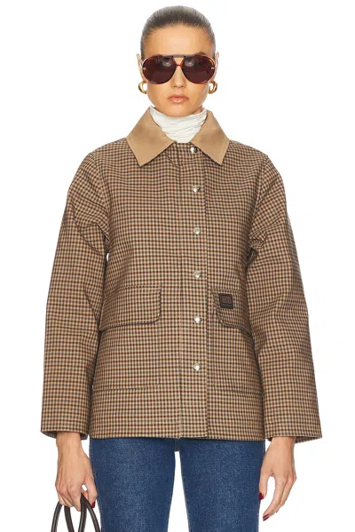 Wales Bonner Bonded Check Alto Jacket In Beige & Brown