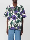 Wales Bonner Bowling Shirt With Floral Pattern And Short Sleeves In Multi