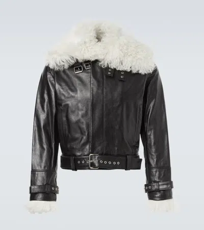 Wales Bonner Bridge Leather Jacket In Black