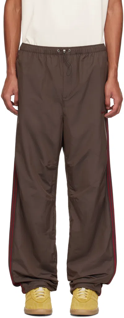 Wales Bonner Brown Adidas Originals Edition Taffeta Track Pants In Night Brown