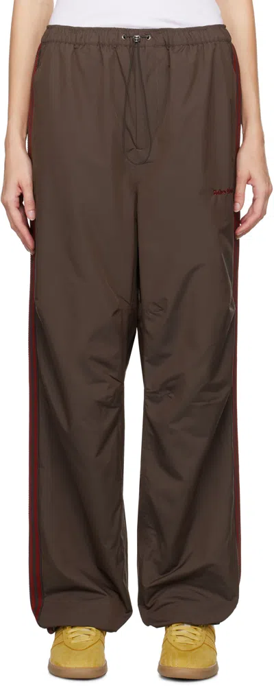 Wales Bonner Brown Adidas Originals Edition Taffeta Track Pants In Night Brown