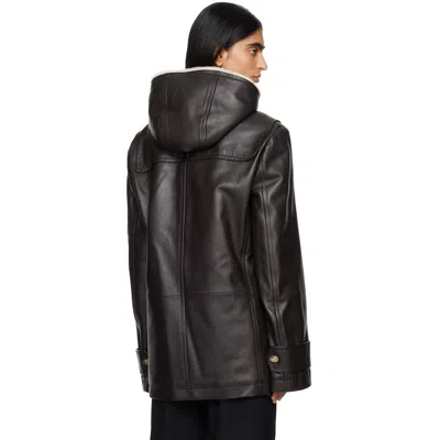 Wales Bonner Brown Thought Leather Jacket In Black