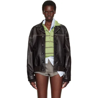 Wales Bonner Brown Time Leather Jacket