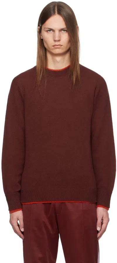 Wales Bonner Burgundy Steady Knit Sweater In Burgundy Red