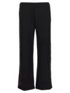 Wales Bonner Embroidered Waistband Wide Leg Trousers In Black