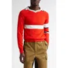 Wales Bonner "serenity" Crew Neck Sweater In Red/white
