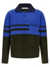 Wales Bonner Calm Stripe-panel Polo Shirt In Multi