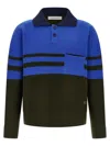 Wales Bonner Calm Stripe-panel Polo Shirt In Multi