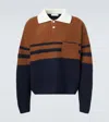 Wales Bonner Calm Striped Wool Polo Sweater In Brown
