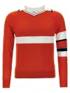 Wales Bonner "serenity" Crew Neck Sweater In Red
