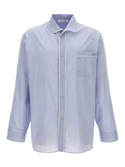 Wales Bonner Market Shirt, Blouse Light Blue In Azul Claro