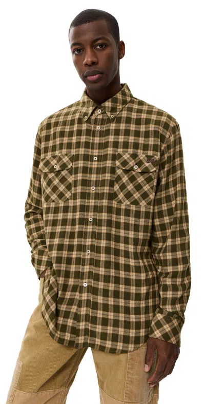 Wales Bonner Canopy Button-down Logo-embroidered Checked Cotton Shirt In Multi