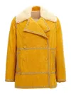 Wales Bonner Long-sleeved Leather Jacket In Yellow