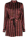 Wales Bonner Check-print Tie-waist Blouse In Brown