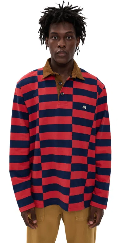 WALES BONNER CITY POLO RED/NAVY