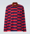 Wales Bonner City Striped Cotton Canvas Polo Shirt In Red
