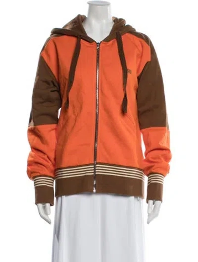 Pre-owned Wales Bonner Colorblock Pattern Jacket W/ Tags In Orange