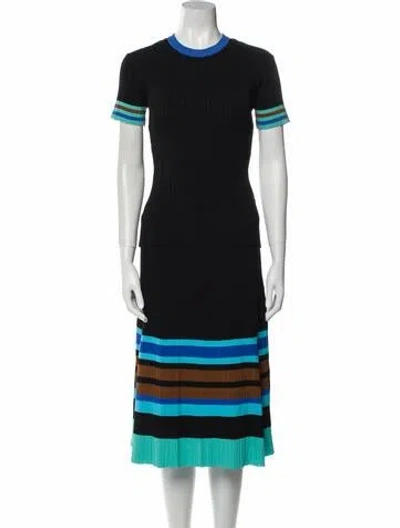 Pre-owned Wales Bonner Colorblock Pattern Skirt Set In Black
