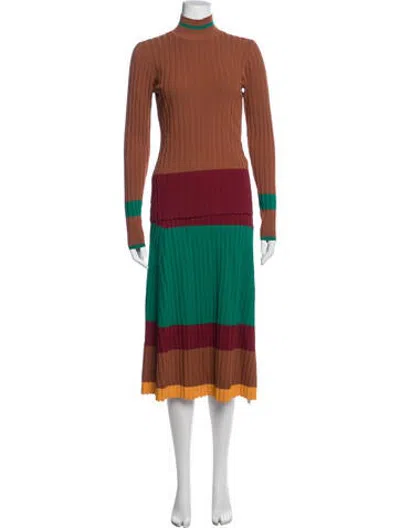 Pre-owned Wales Bonner Colorblock Pattern Skirt Set W/ Tags In Green