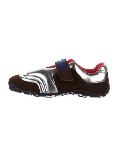 Pre-owned Wales Bonner Colorblock Pattern Sneakers In Brown