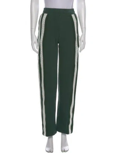 Pre-owned Wales Bonner Colorblock Pattern Straight Leg Pants In Green