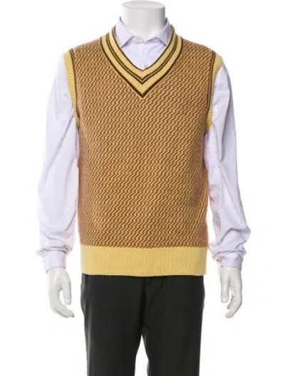 Pre-owned Wales Bonner Colorblock Pattern V-neck Sweater Vest In Multi