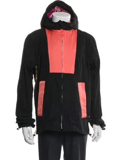 Pre-owned Wales Bonner Colorblock Pattern Windbreaker In Black