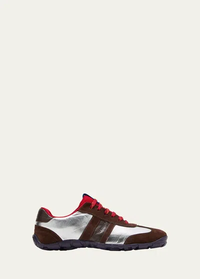 Wales Bonner Colorblock Runner Lace-up Sneakers In Dark Brown