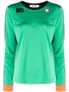 Wales Bonner Logo-patch Organic-cotton Sweatshirt In Green