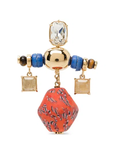 Wales Bonner Comprass Brooch In Gold