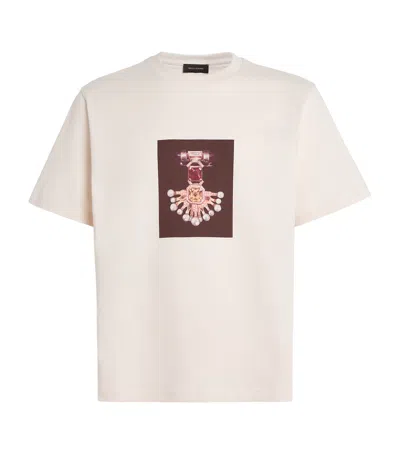 Wales Bonner Cotton Compass T-shirt In Neutral