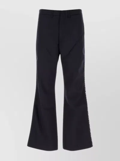 WALES BONNER COTTON FLARED LEG TROUSERS