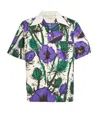Wales Bonner Bowling Shirt With Floral Pattern And Short Sleeves