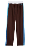 Wales Bonner Logo Embroidered Side Stripe Detailed Trousers In Dark Brown And Blue