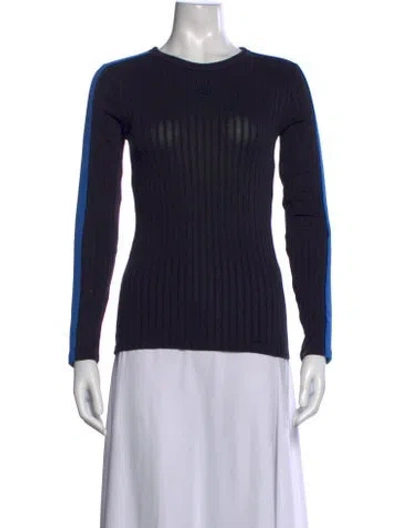 Pre-owned Wales Bonner Crew Neck Long Sleeve Top In Black