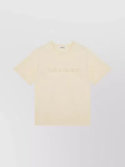 Wales Bonner Crew Neck Organic Cotton T-shirt In Neutral